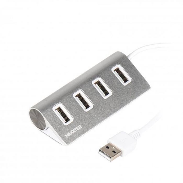 USB-хаб Maxxter 4 ports Silver (HU2A-4P-01)