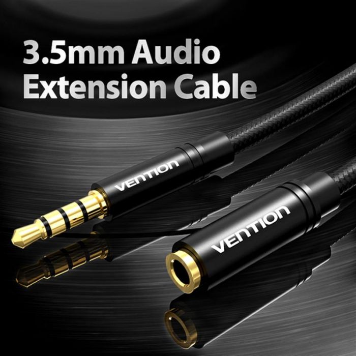 Кабель Vention Audio 3.5 mm M - 3.5 mm F, 3m, Black (BHBBI)