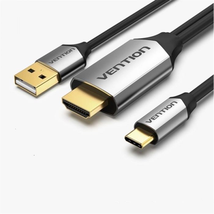 Кабель Vention HDMI - USB+USB-C, 1.5 m, Black (CGTBG)