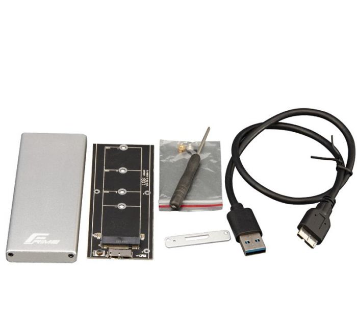 Зовнішня кишеня Frime SATA HDD/SSD 2.5", USB 3.0, Metal, Silver (FHE201.M2U30)