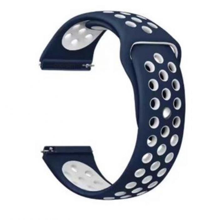 Ремінець BeCover Nike Style для Samsung Galaxy (20mm)/Watch 5/ Watch 4 40/44mm/Watch 4 Classic 42mm/Watch Active/Active 2 40/44mm/Watch 3 41mm/Gear S2/Classic/Gear Sport Blue-White (705698)