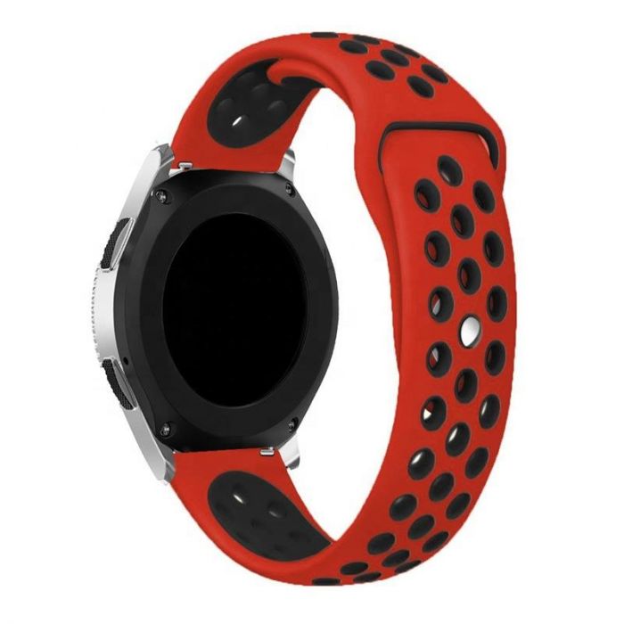 Ремінець BeCover Nike Style для Samsung Galaxy (20mm)/Watch 5/ Watch 4 40/44mm/Watch 4 Classic 42mm/Watch Active/Active 2 40/44mm/Watch 3 41mm/Gear S2/Classic/Gear Sport Red-Black (705700)