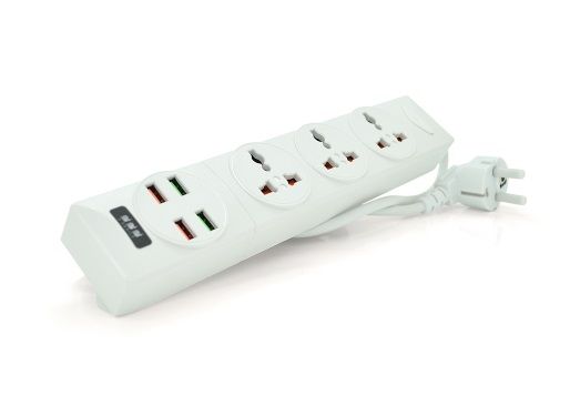 Мережевий фільтр Voltronic (BKL-01/18763) 3 розетки, 4 USB, 2 м, White