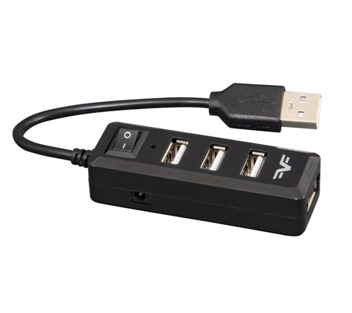 Концентратор USB 2.0 Frime 4хUSB2.0 Black (FH-20000)