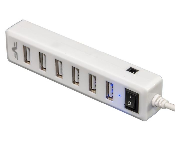 Концентратор USB 2.0 Frime 7хUSB2.0 White (FH-20041)