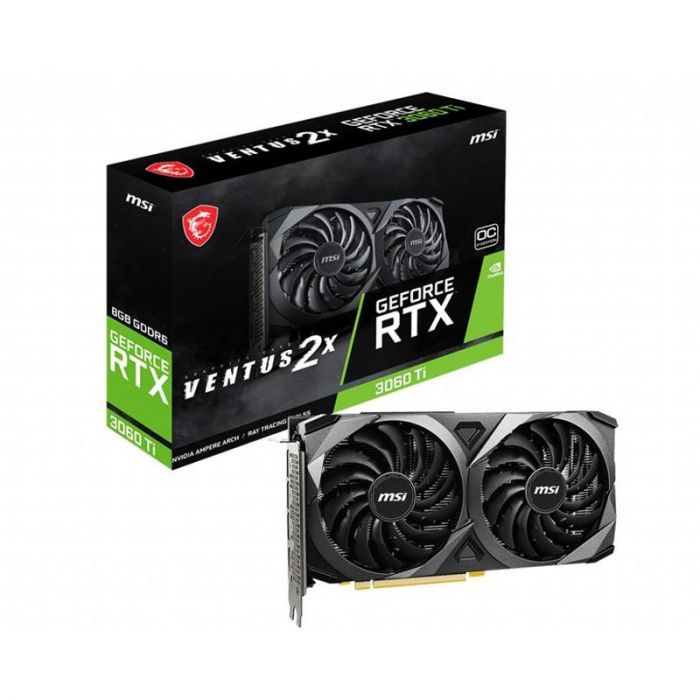 Відеокарта GF RTX 3060 Ti 8GB GDDR6 Ventus 2X OCV1 MSI (GeForce RTX 3060 Ti VENTUS 2X OCV1 LHR)