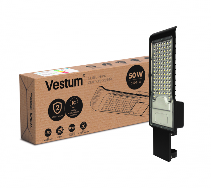 Світлодіодний консольний світильник Vestum 50W 5000Лм 6500K 85-265V IP65 1-VS-9002
