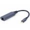 Адаптер Cablexpert USB Type-C - RJ-45 (M/F), 0.15 м, Black (A-USB3C-LAN-01) 