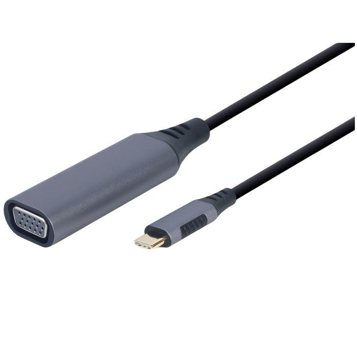 Адаптер Cablexpert VGA - USB Type-C (F/M), 0.15 м, Black (A-USB3C-VGA-01)