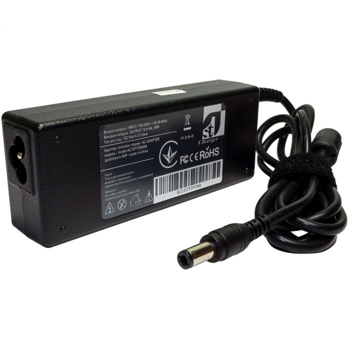 Блок живлення 1StCharger для ноутбука Toshiba 15V 90W 6A 6.3x3.0мм (AC1STTO90WA)