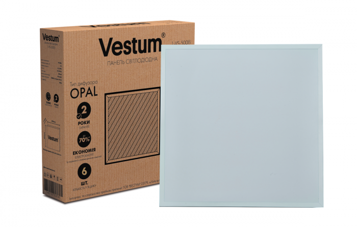 Панель світлодіодна LED Vestum OPAL 40W 600x600 6000K 220V  (2 шт)