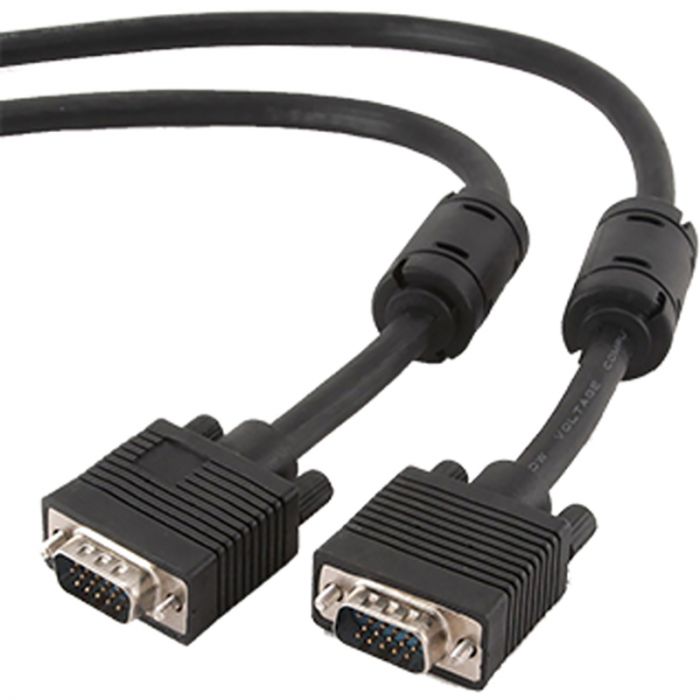 Кабель Cablexpert VGA - VGA (M/M), HD15, з 2-ма фер. кільцями, чорний, 10 м (CC-PPVGA-10M-B) пакет