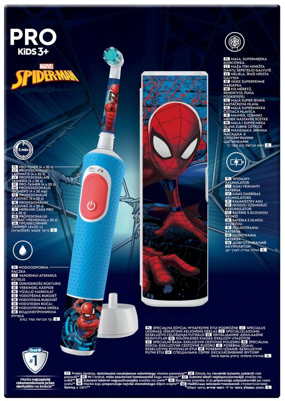 Зубна електрощітка Braun Oral-B Pro Kids D103.413.2KX Spider-Man