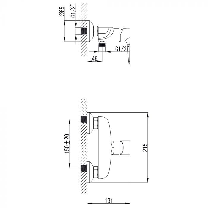 Змішувач GARDA Ø35 для душа CORSO 9605303 (BC-1D121W)
