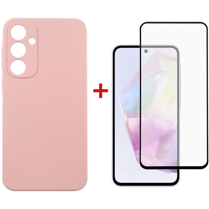 Чохол-накладка Dengos для Samsung Galaxy A35 SM-A356 Pink (DG-KM-91) + захисне скло