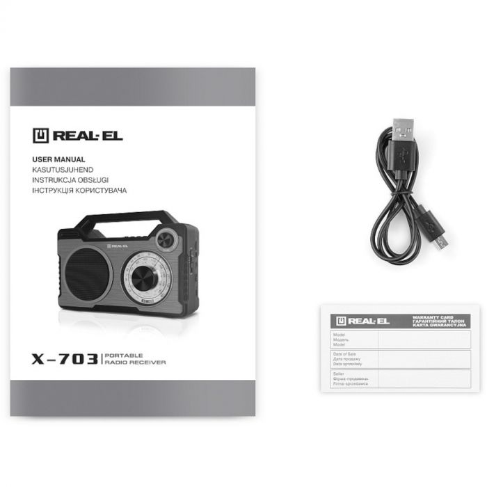 Радіоприймач REAL-EL X-703 Black