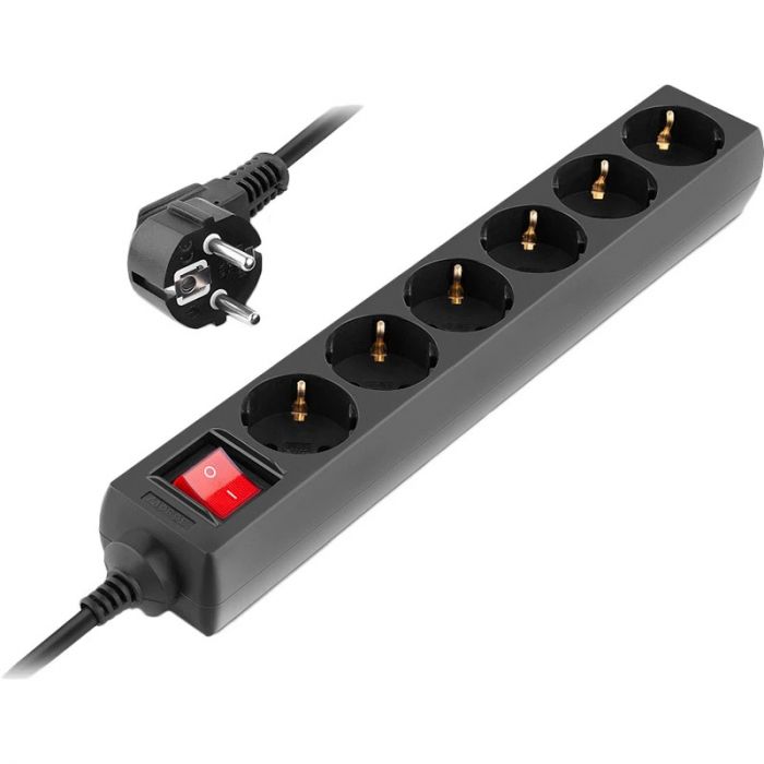 Фільтр живлення REAL-EL RS-6 Protect M 3м Black (EL122300034)