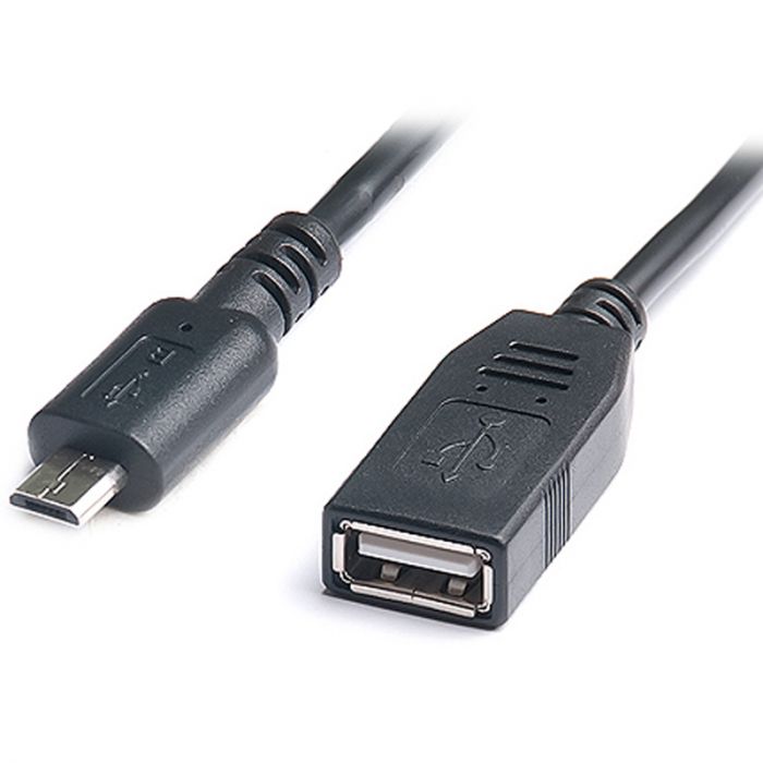 Кабель REAL-EL USB - micro USB V 2.0 (F/M), 0.1 м, чорний (EL123500014)