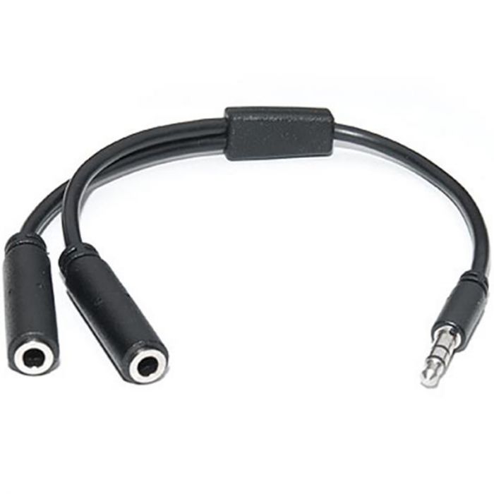 Аудіо-кабель REAL-EL Audio Pro 3.5 мм - 2х3.5 мм (M/F), 0.2 м, чорний (EL123500039)