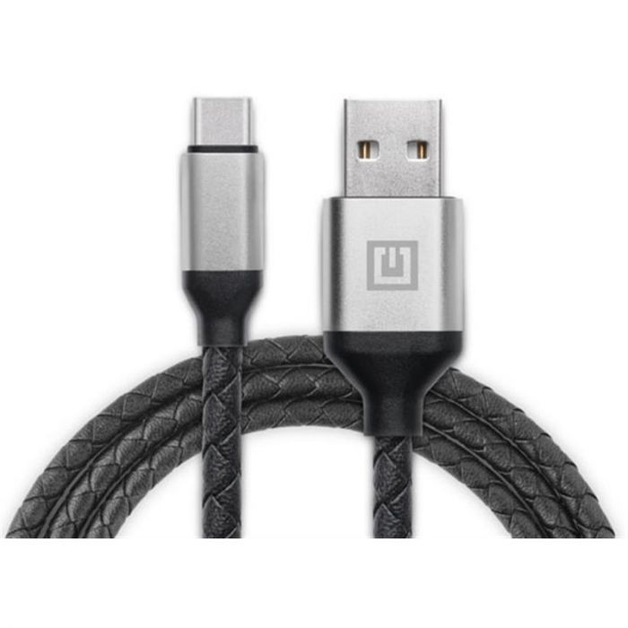 Кабель REAL-EL Premium Leather USB - USB Type-C (M/M), 1 м, Black (EL123500049)