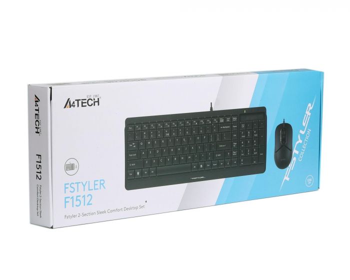 Комплект (клавіатура, миша) A4Tech F1512 Black