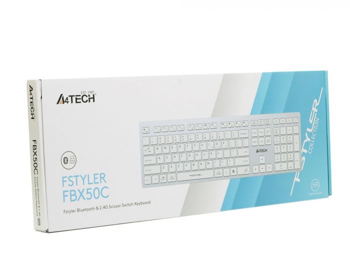 Клавіатура бездротова A4Tech Fstyler FBX50C White