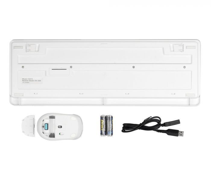Комплект (клавіатура, миша) бездротовий A4Tech FG1012 White