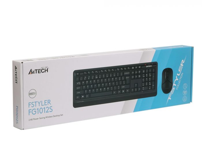Комплект (клавіатура, миша) бездротовий A4Tech FG1012S Black/Grey