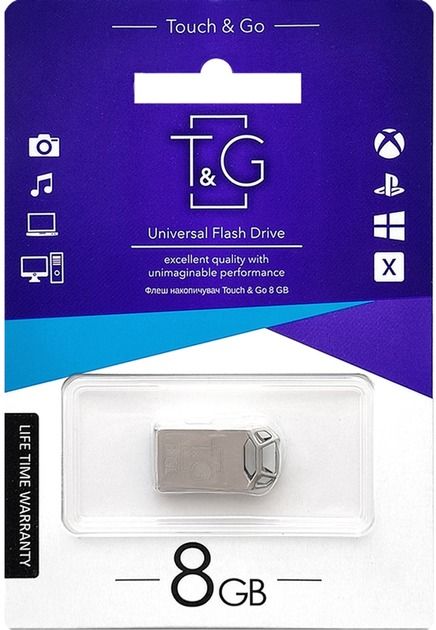 Флеш-накопичувач USB 8GB T&G 110 Metal Series Silver (TG110-8G)