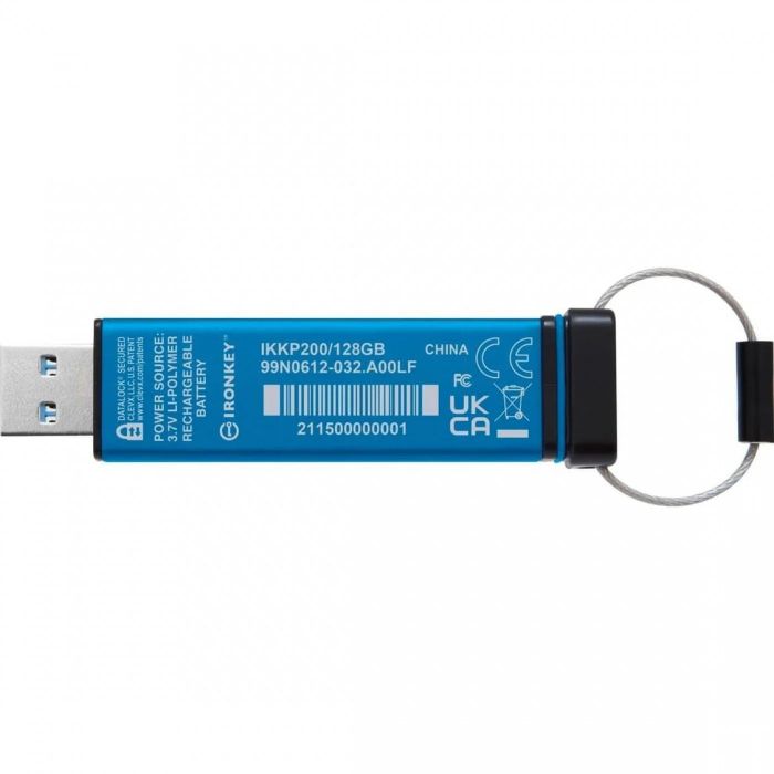 Флеш-накопичувач USB3.2 128GB Kingston IronKey Keypad 200 Type-A Blue (IKKP200/128GB)