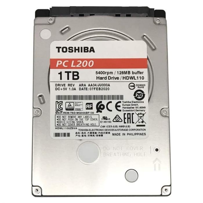 Накопичувач HDD 2.5" SATA 1.0TB Toshiba L200 5400rpm 128MB (HDWL110EZSTA) Накопичувач HDD 2.5" SATA 1.0TB Toshiba L200 5400rpm 128MB (HDWL110EZSTA)
