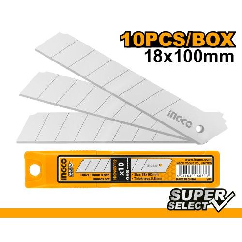 Леза для ножів, сегментні, 18 мм, 10 шт. INGCO Super Select