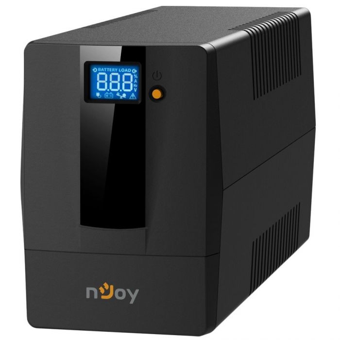 Джерело безперебійного живлення NJOY Horus Plus 600 (PWUP-LI060H1-AZ01B) Lin.int., AVR, 2 x евро, USB, LCD, пластик