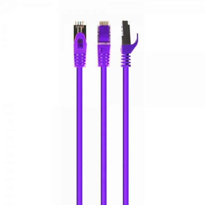 Патч-корд S/FTP Cablexpert (PP6A-LSZHCU-V-10M) cat.6a, литий, 50u "штекер із засувкою, 10м, фіолетовий