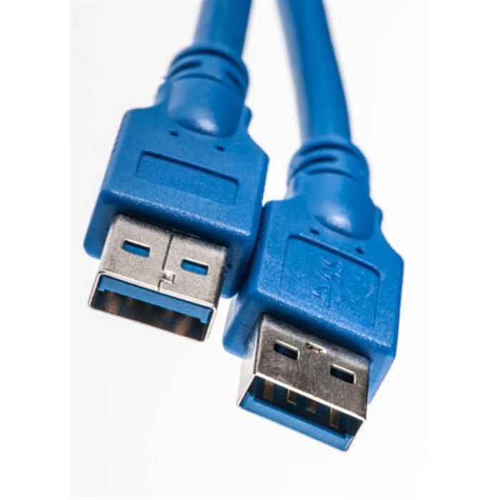 Кабель PowerPlant (KD00AS1228) USB3.0(AM)-USB3.0(AM), 1.5м, синій
