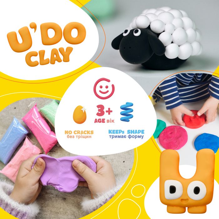 Набір для творчості "U'DO Clay 20 шт." брикет 6г