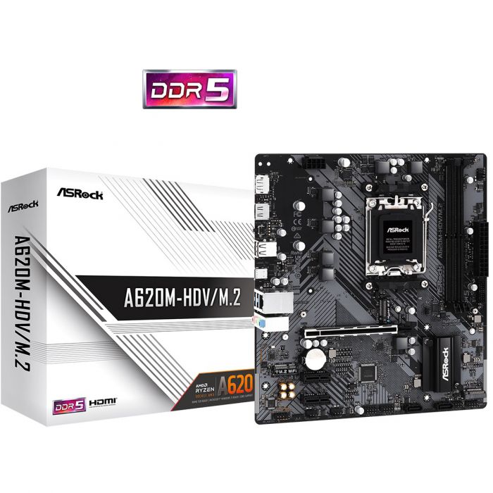 Материнська плата ASRock A620M-HDV/M.2 Socket AM5