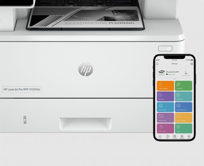 Багатофункційний пристрій А4 HP LaserJet Pro 4103fdn (2Z628A)