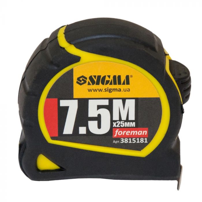 Рулетка Foreman 7.5м×25мм без ремінця SIGMA (3815181)