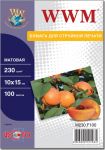 Фотопапiр WWM Photo матовий 230г/м2 10х15см 100л (M230.F100)