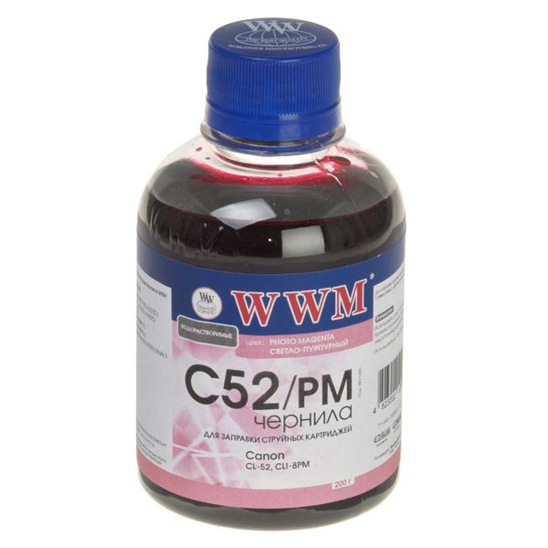 Чорнило WWM для CANON CL-52/CLI-8PC Photo Magenta (C52/PM) 200г