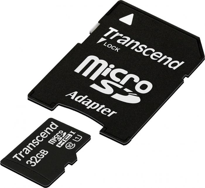 Карта пам`ятi MicroSDHC 32GB UHS-I Class 10 Transcend Premium 400x + SD-adapter (TS32GUSDU1)