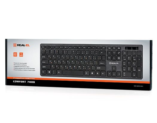 Клавіатура REAL-EL Comfort 7080 Ukr Black USB