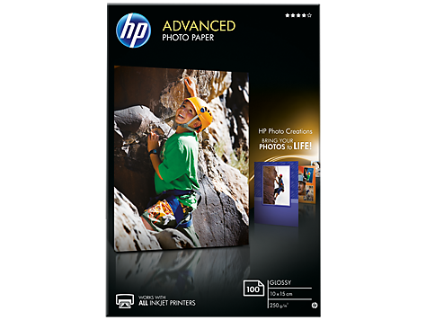 Фотопапiр HP Advanced Glossy Photo Paper глянсова 250г/м2 10x15см 100арк. (Q8692A)