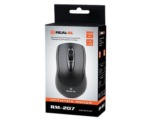 Мишка REAL-EL RM-207 Black USB