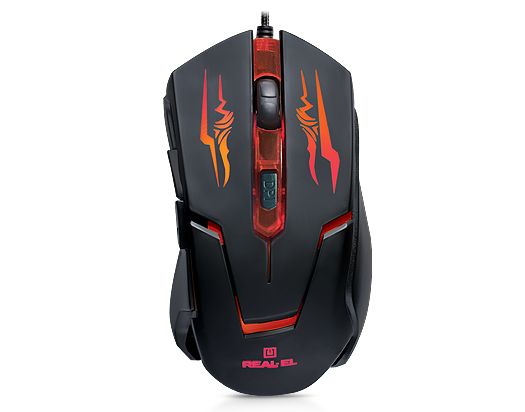 Мишка REAL-EL RM-520 Gaming Black  (EL123200020)