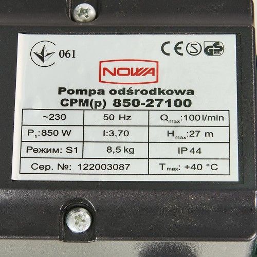 Насос відцентровий NOWA CPM(p) 850-27100