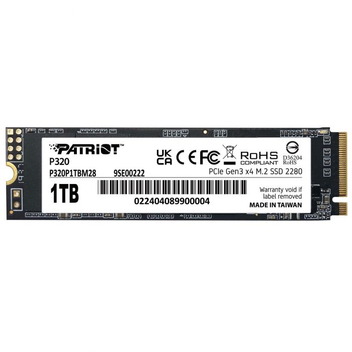 Накопичувач SSD 1TB Patriot P320 M.2 2280 PCIe 3.0 x4 NVMe TLC (P320P1TBM28)