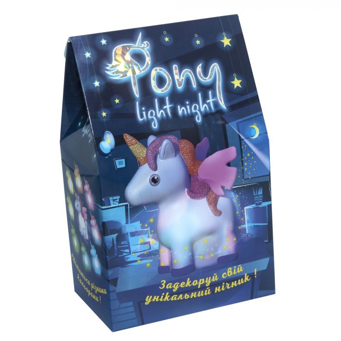 Набір для творчості Strateg Нічник Pony light night  українською мовою (30704)