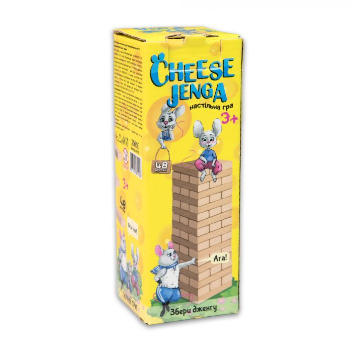 Настільна гра Strateg Дженга &amp;quot;Cheese Jenga&amp;quot; 48 брусків (30718)